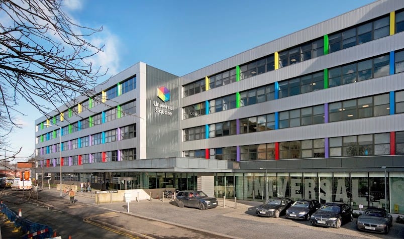 Universal Square exterior and office entrance in Manchester